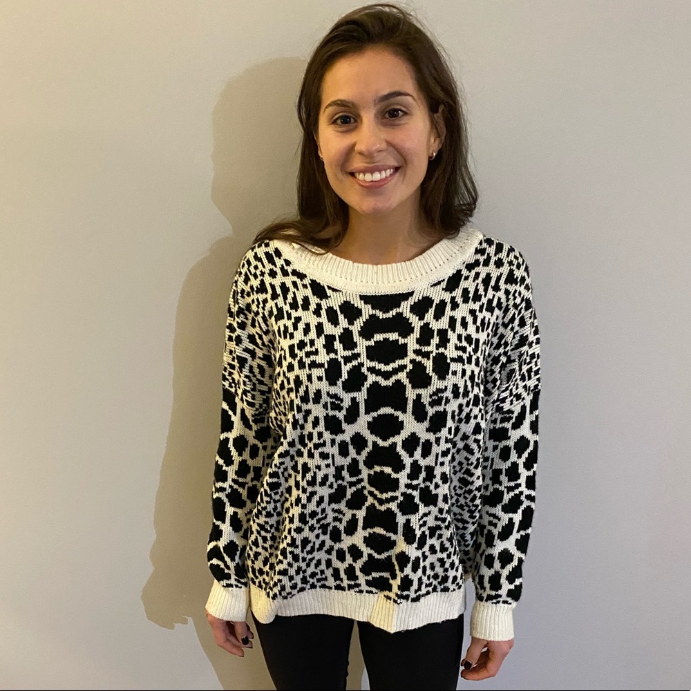 Black & White Animal Print Sweater